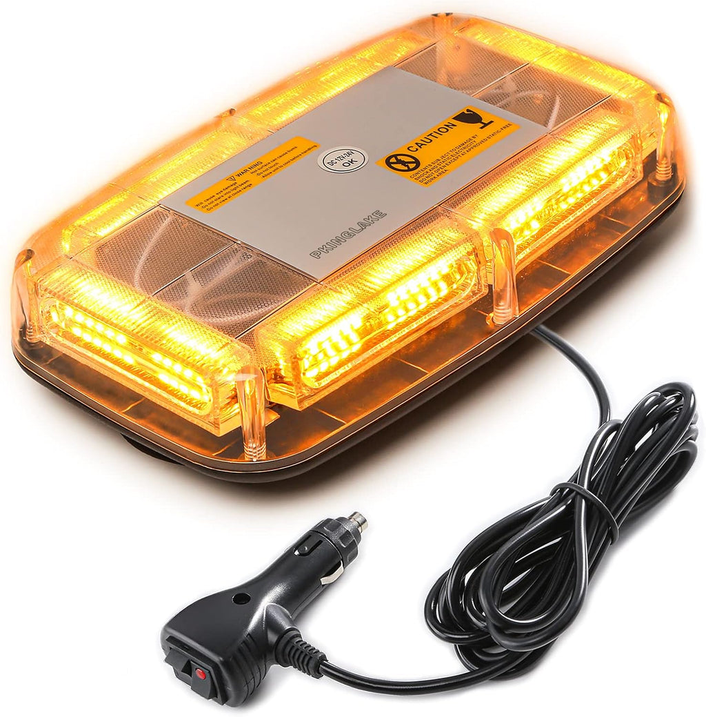 72LED Roof Top Emergency Strobe Beacon Lights, 12-24V High Visibility Safety Warning Mini LED Strobe Light bar with Magnetic Base for Snow Plow, Trucks, Construction Vehicles