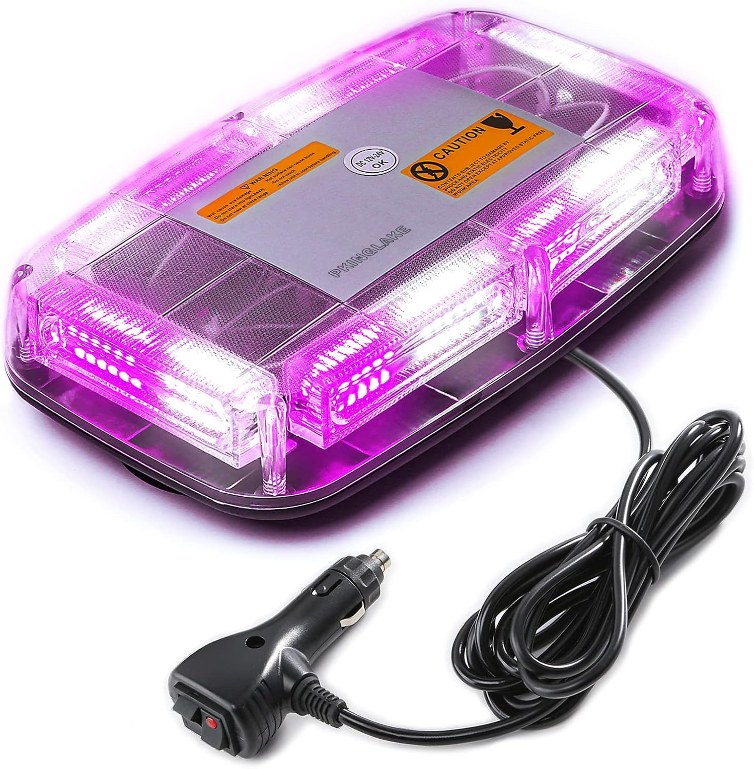 72LED Roof Top Emergency Strobe Beacon Lights, 12-24V High Visibility Safety Warning Mini LED Strobe Light bar with Magnetic Base for Snow Plow, Trucks, Construction Vehicles