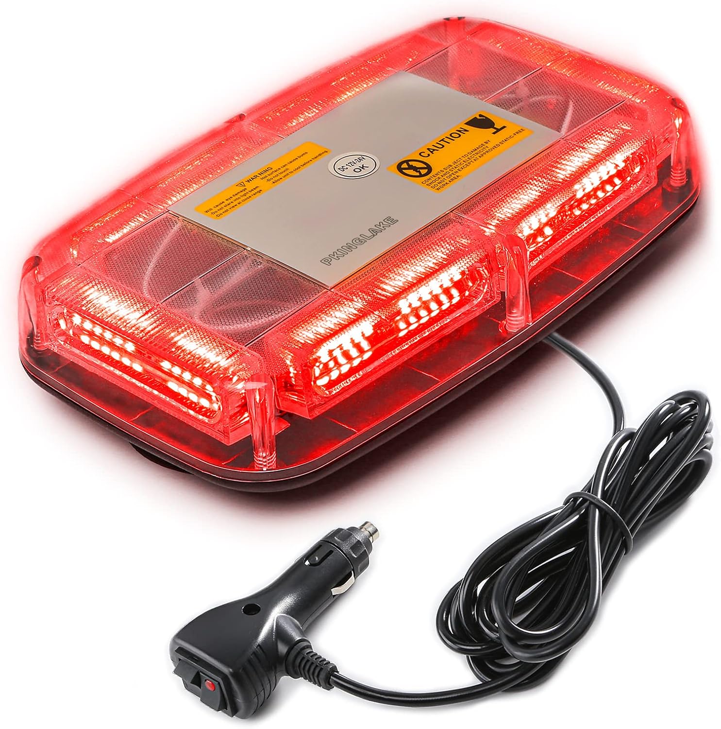72LED Roof Top Emergency Strobe Beacon Lights, 12-24V High Visibility Safety Warning Mini LED Strobe Light bar with Magnetic Base for Snow Plow, Trucks, Construction Vehicles