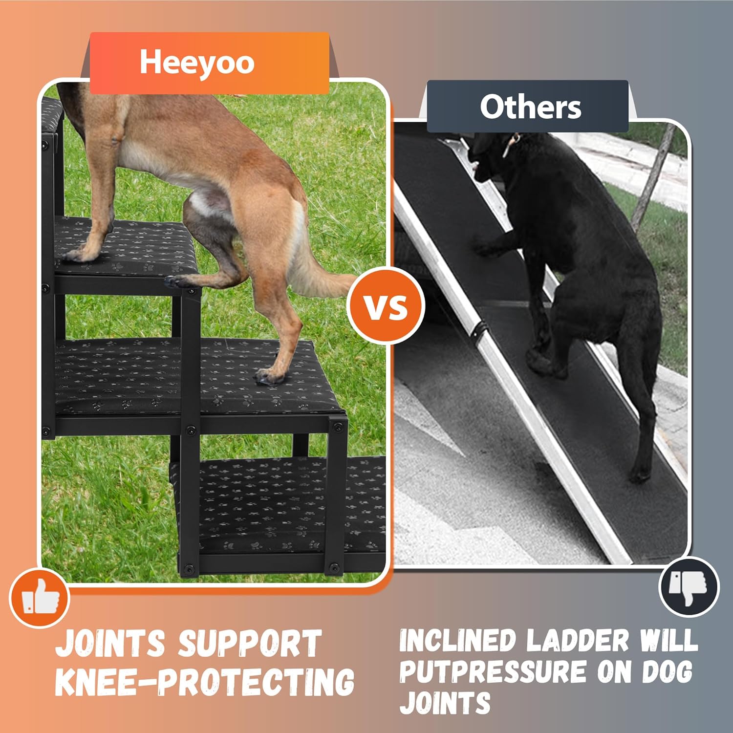 Foldable Dog Stairs For Cars and SUV, Truck