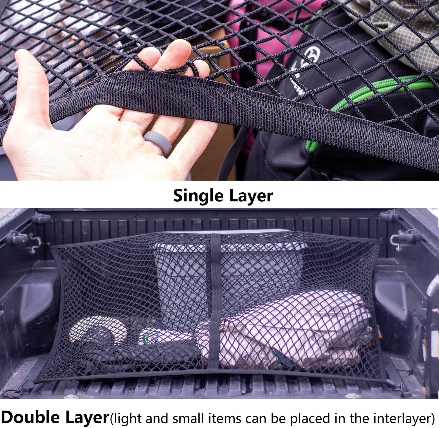 Simple Truck Bed Cargo Mesh Organizer Suitable for Daily Light Loads of Trucks