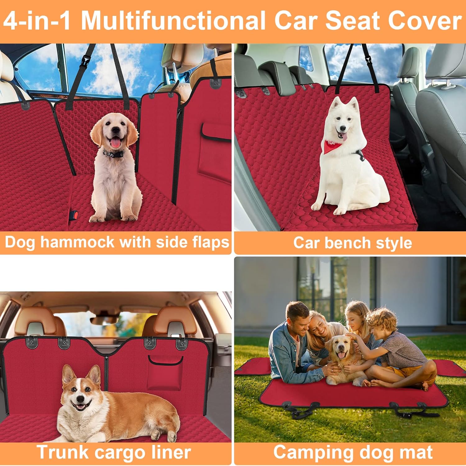 Waterproof Dog Car Back Seat Cover For Cadillace Escalade