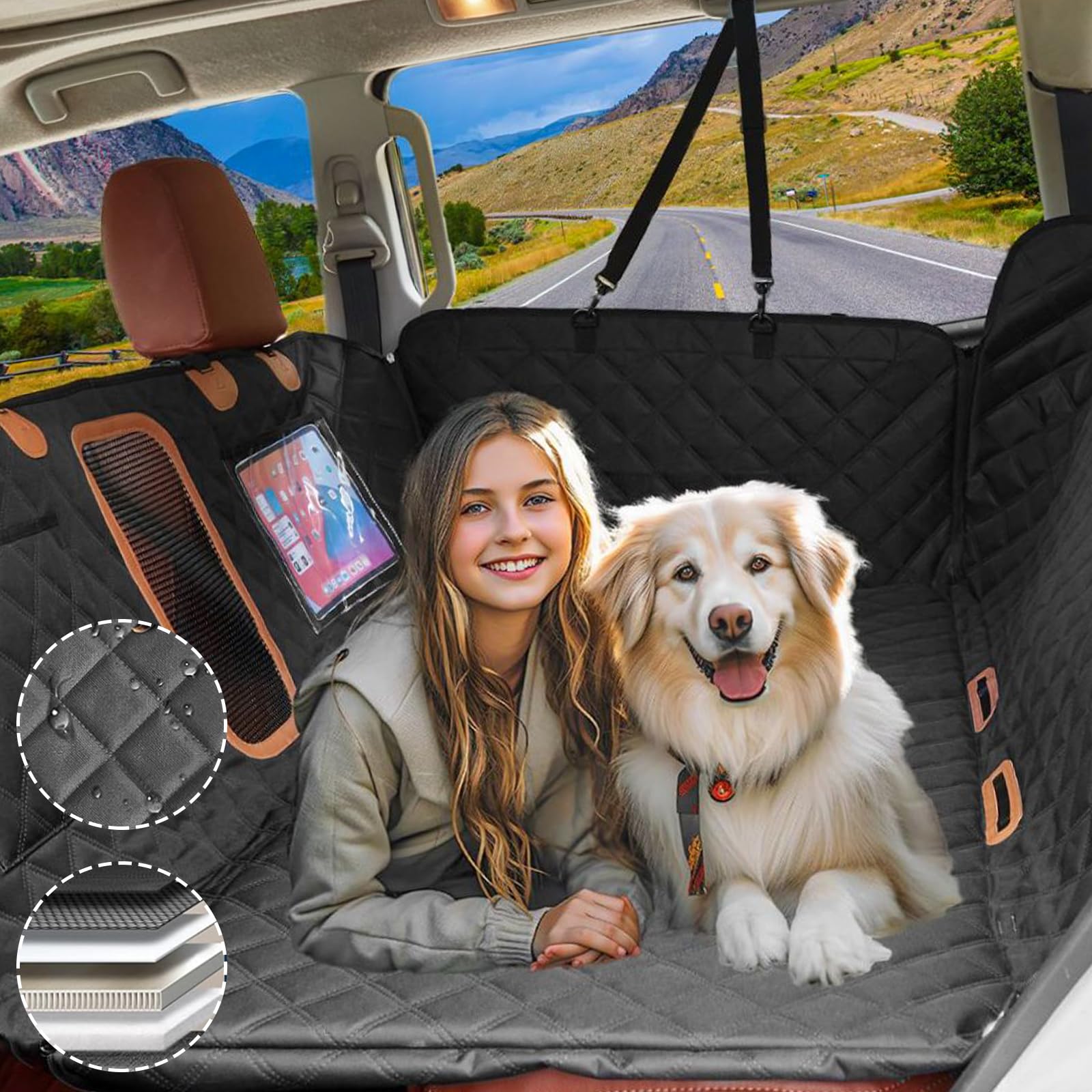 Back Seat Extender for Dogs With Hard Bottom-Upgraded Anti-Scratch For Car&SUV&Truck