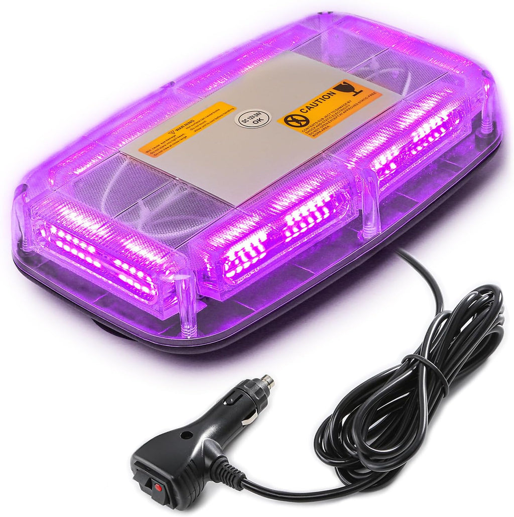 72LED Roof Top Emergency Strobe Beacon Lights, 12-24V High Visibility Safety Warning Mini LED Strobe Light bar with Magnetic Base for Snow Plow, Trucks, Construction Vehicles