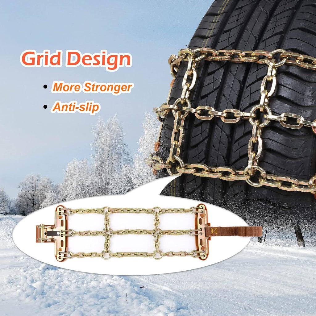 Universal Adjustable Snow Chains for SUV Car Pickup Trucks RV (6 Packs)
