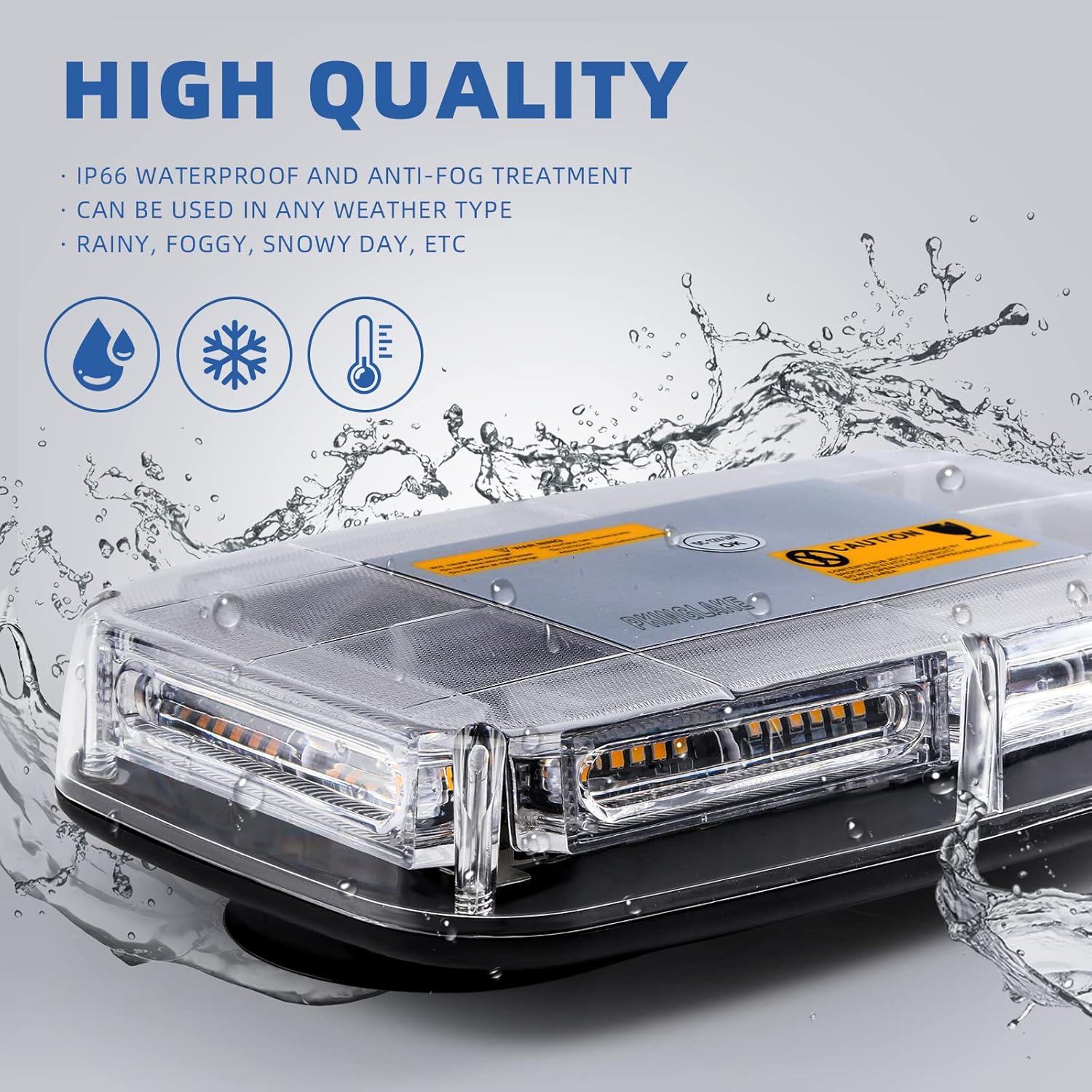 72LED Roof Top Emergency Strobe Beacon Lights, 12-24V High Visibility Safety Warning Mini LED Strobe Light bar with Magnetic Base for Snow Plow, Trucks, Construction Vehicles