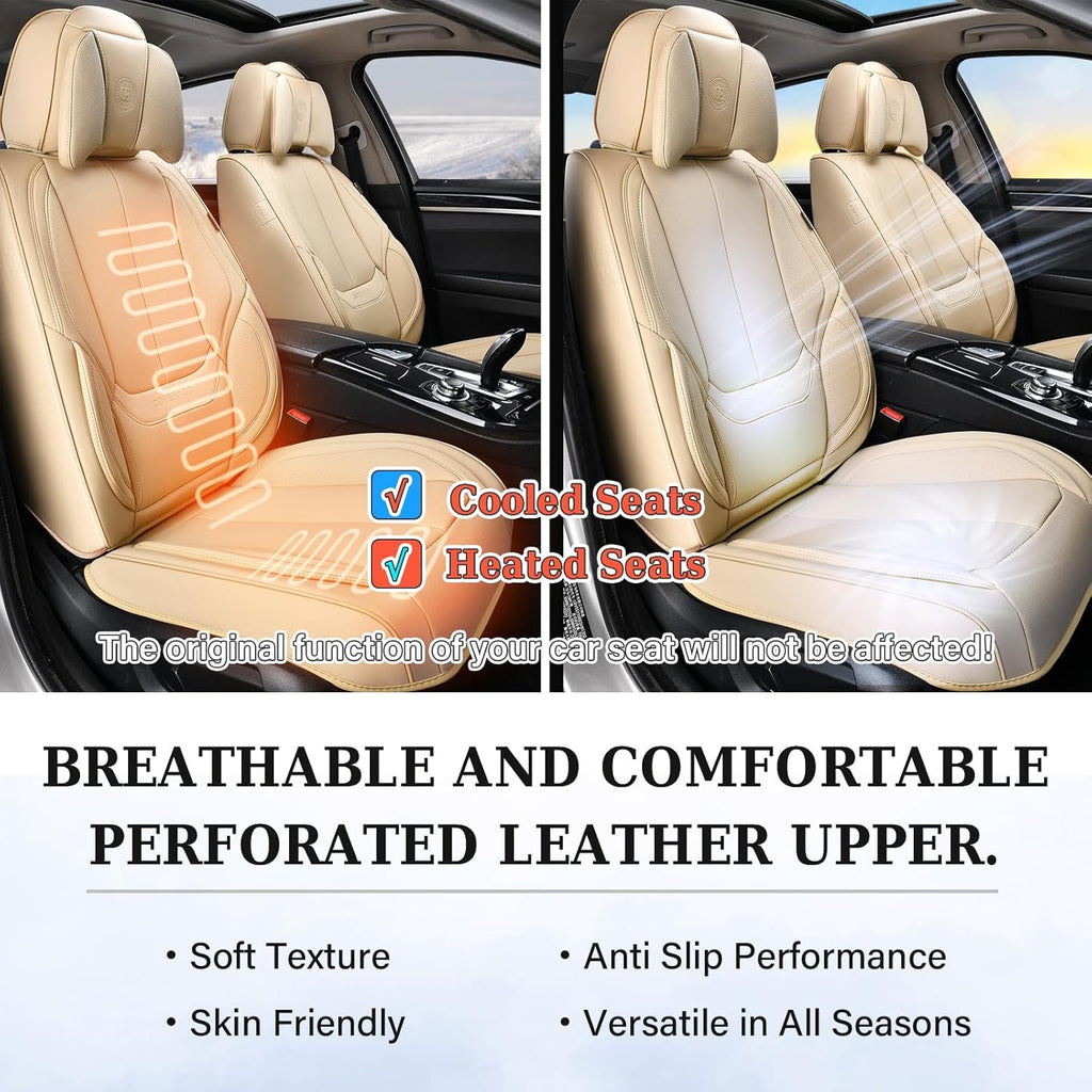Waterproof Nappa Leather Carseat Cover Universal Fit for Most Cars