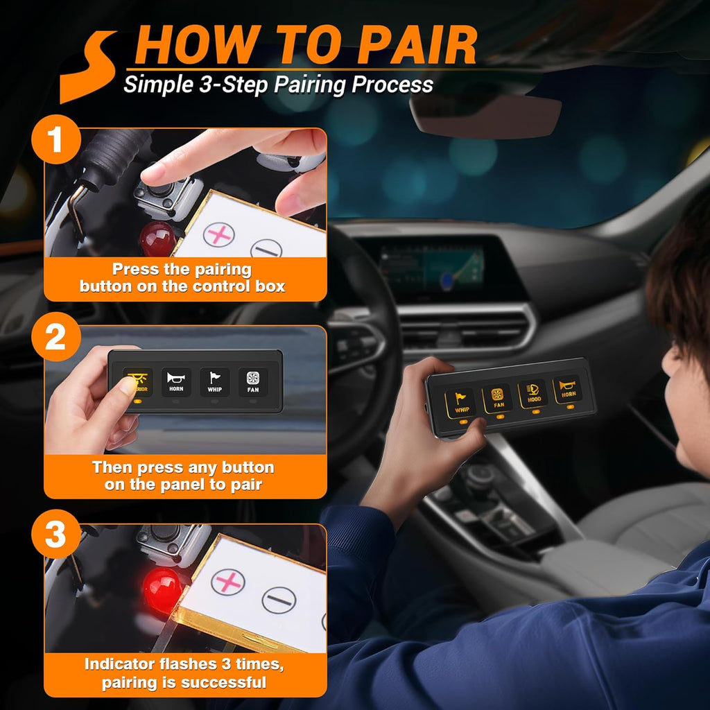 Wireless Switch Panel For Car Truck UTV ATV Boat RV Off-Road