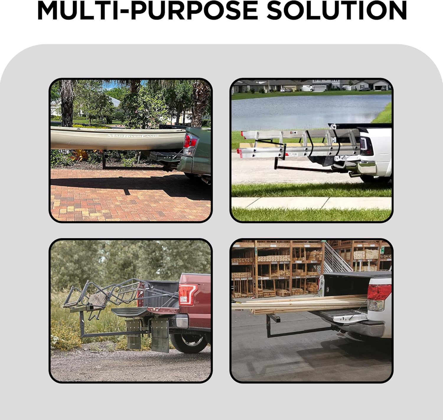 350 LBS Foldable Pick Up Truck Bed Extender for Canoe Kayak Ladder Lumber