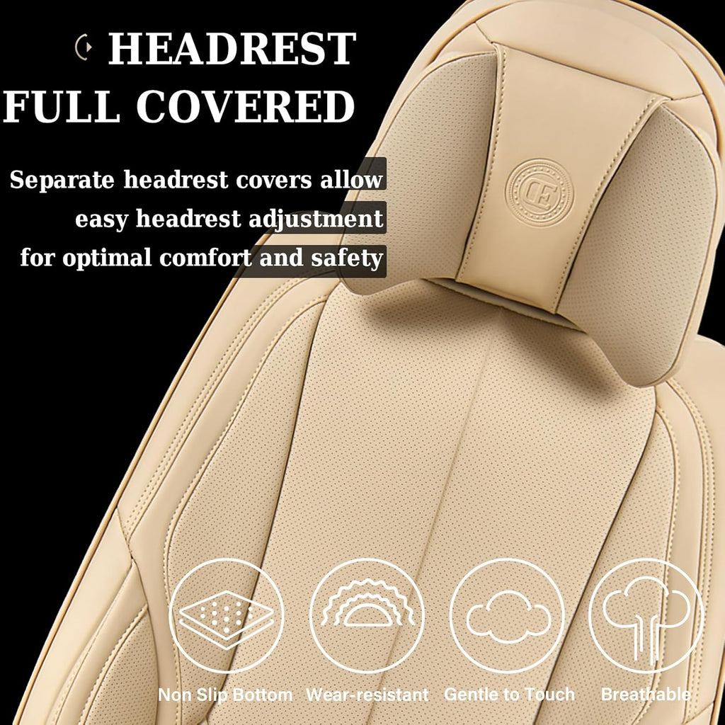 Waterproof Nappa Leather Carseat Cover Universal Fit for Most Cars
