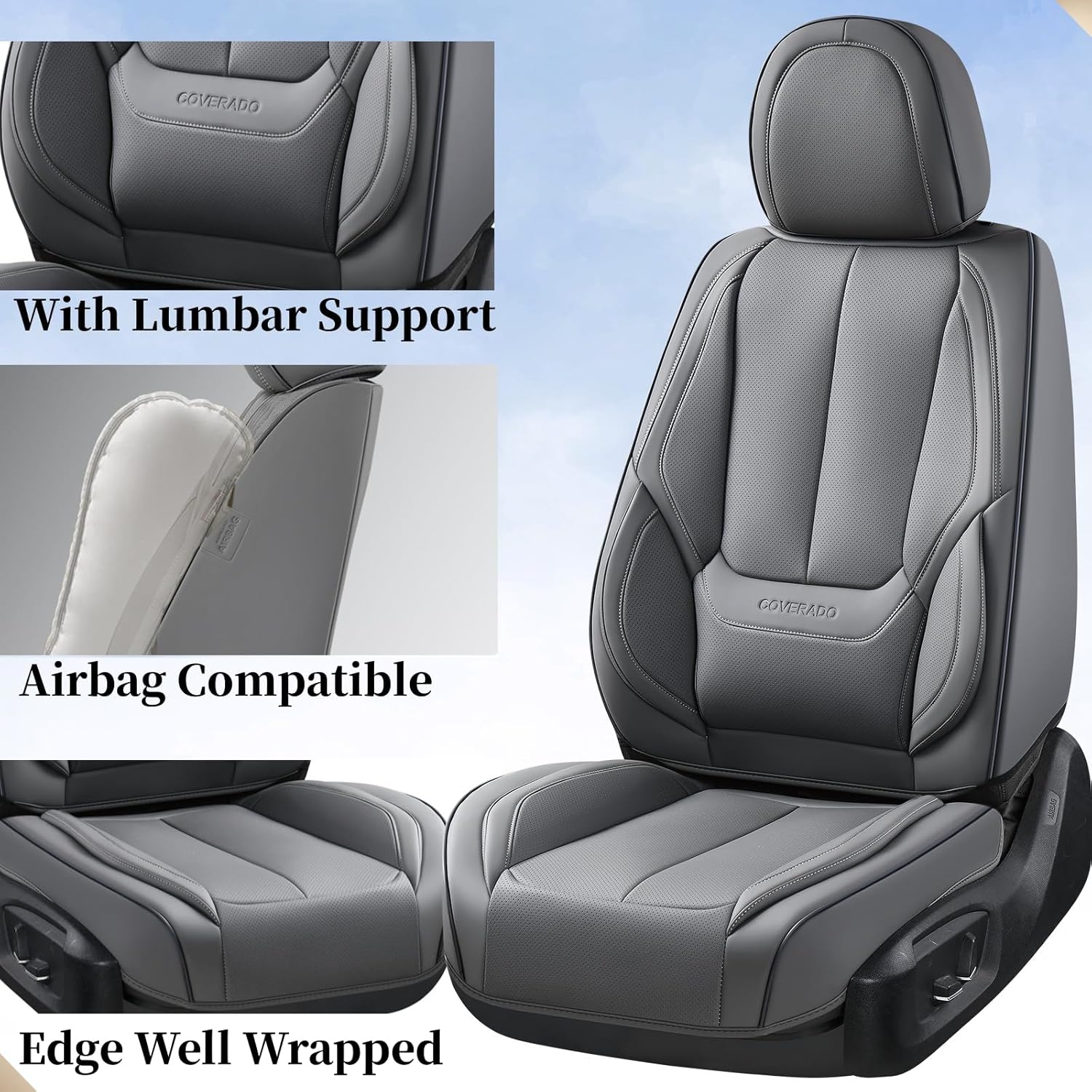 Waterproof Nappa Leather Carseat Cover Universal Fit for Most Cars