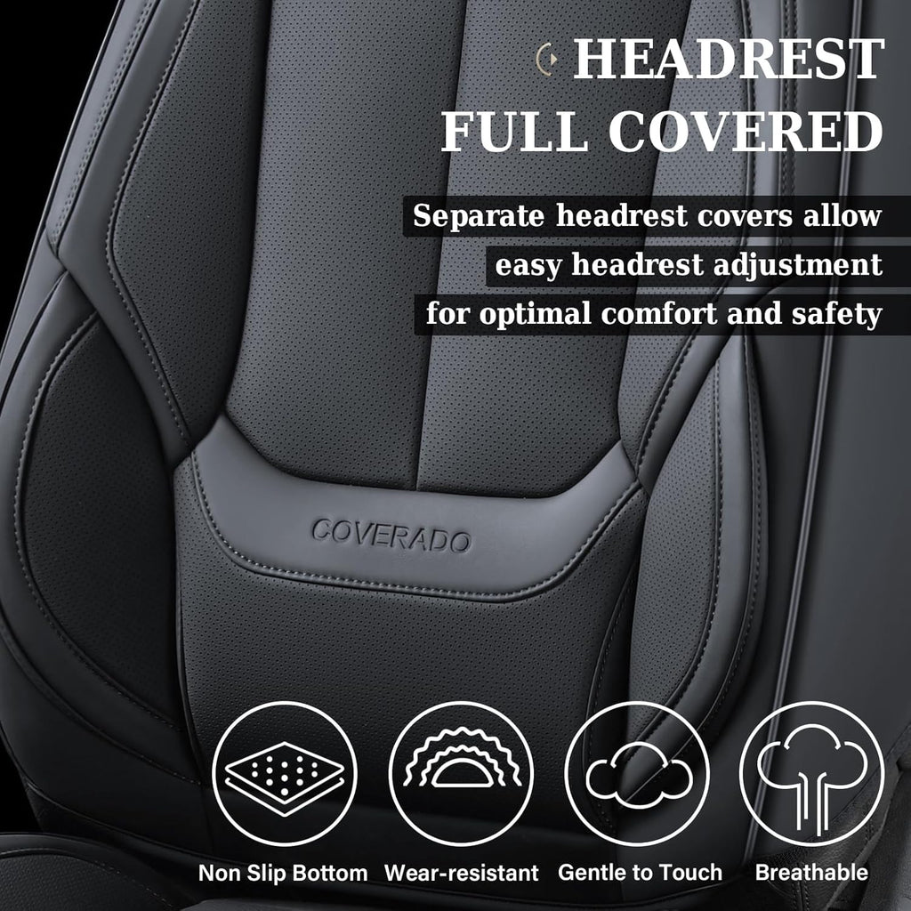 Waterproof Nappa Leather Carseat Cover Universal Fit for Most Cars