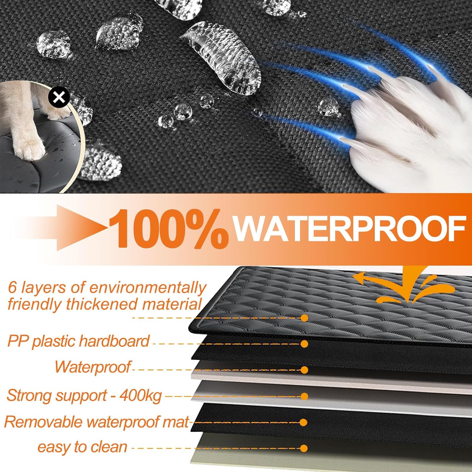 Back Seat Extender for Dogs With Hard Bottom-Upgraded Anti-Scratch For Car&SUV&Truck