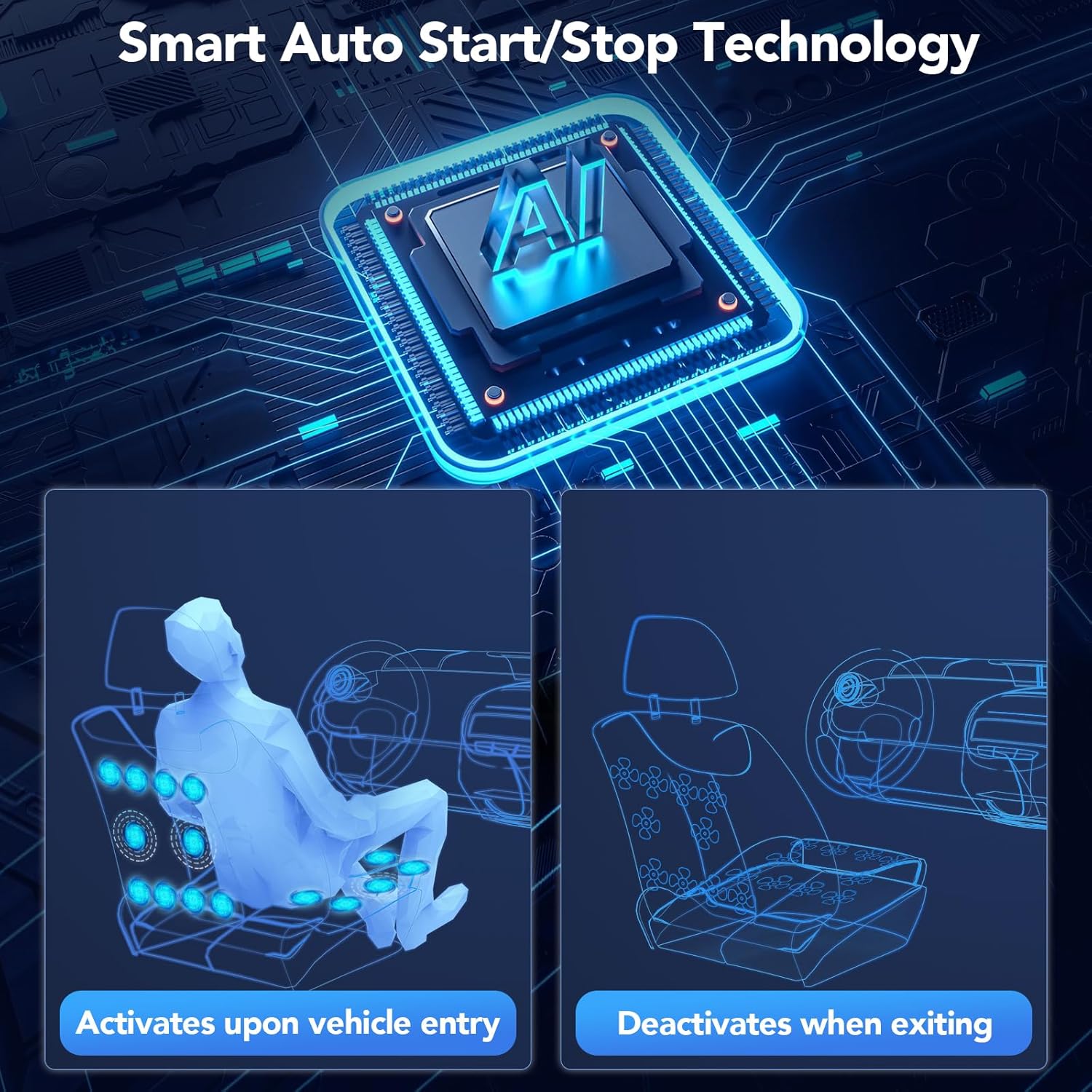 Cooling Car Seat Cover with 16 Powerful Fans 3-Speed Temperature Fit For Car SUV, Truck Van