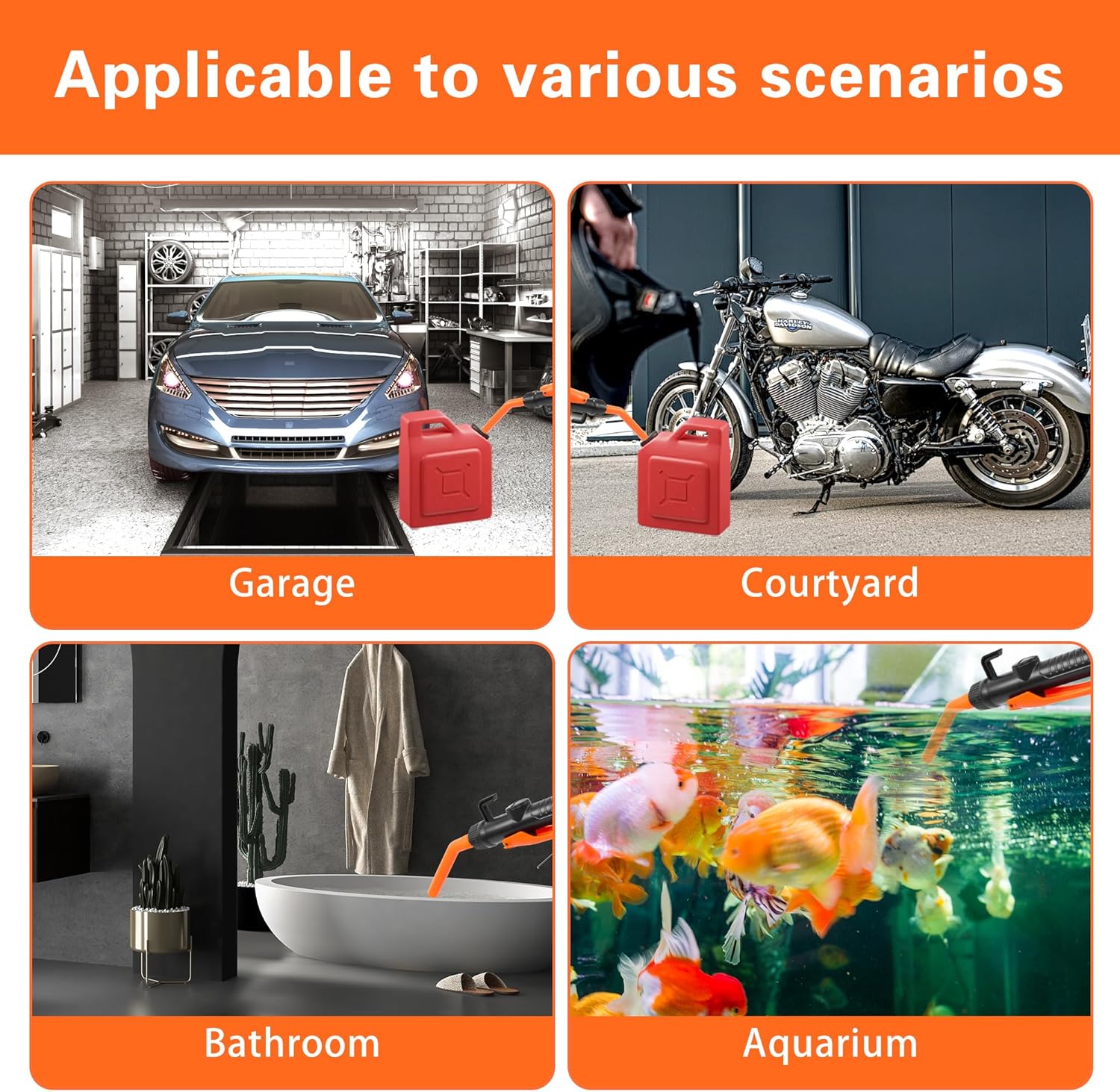 Portable Power Battery Pump Universal Fit for Gasoline, Car