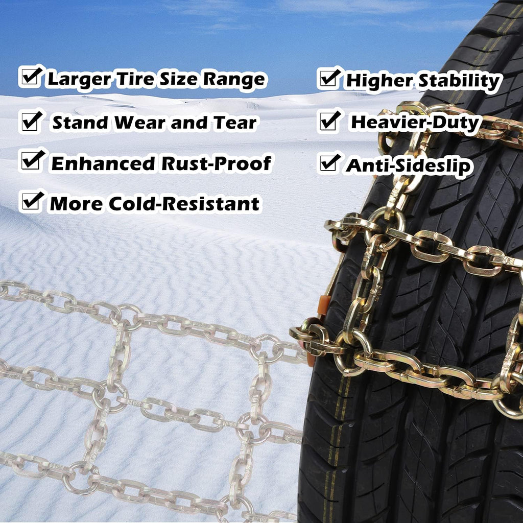 Universal Adjustable Snow Chains for SUV Car Pickup Trucks RV (6 Packs)