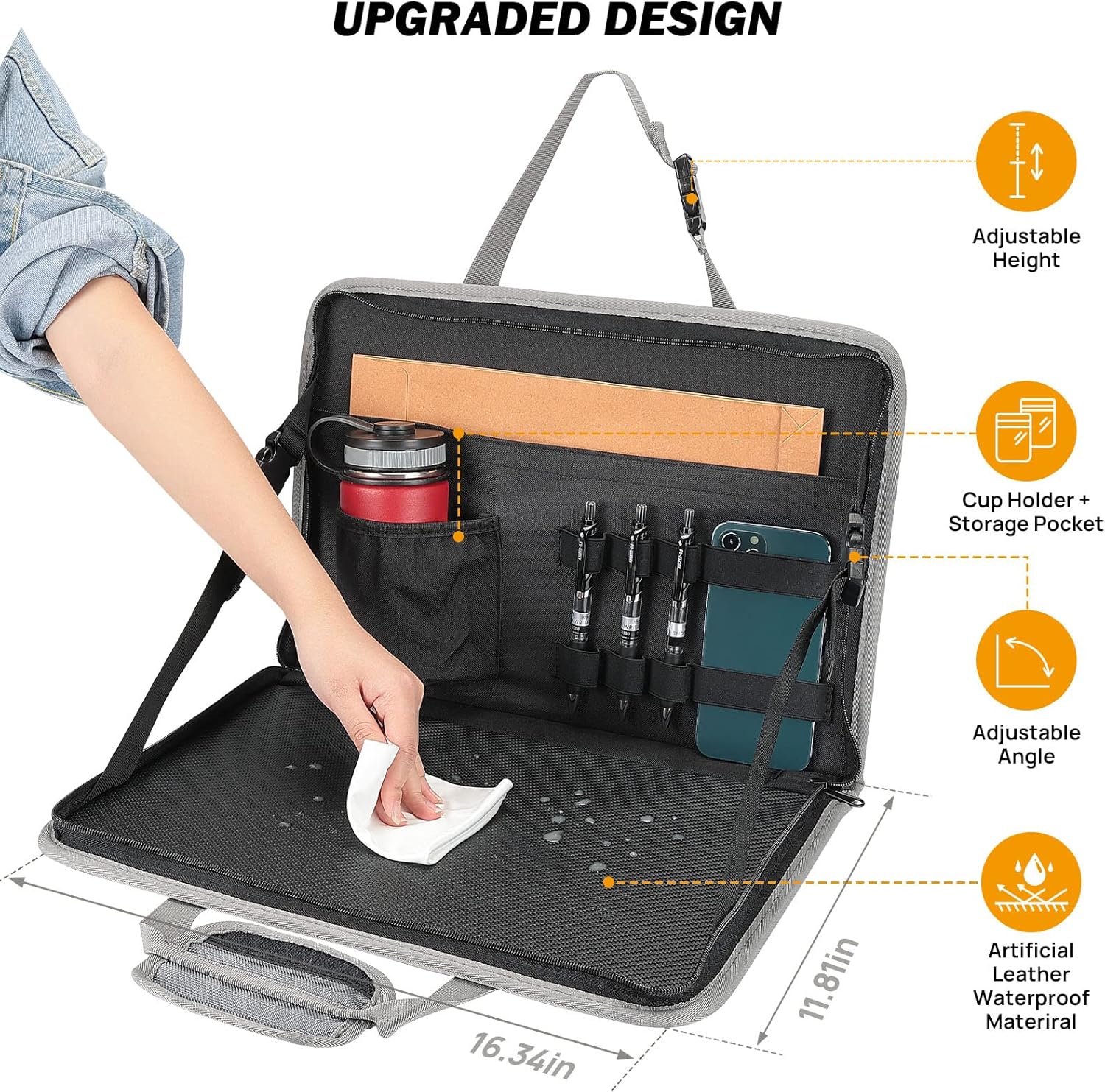 3 in 1 Steering Wheel Eating Tray & Multifunctional Car Office Bag