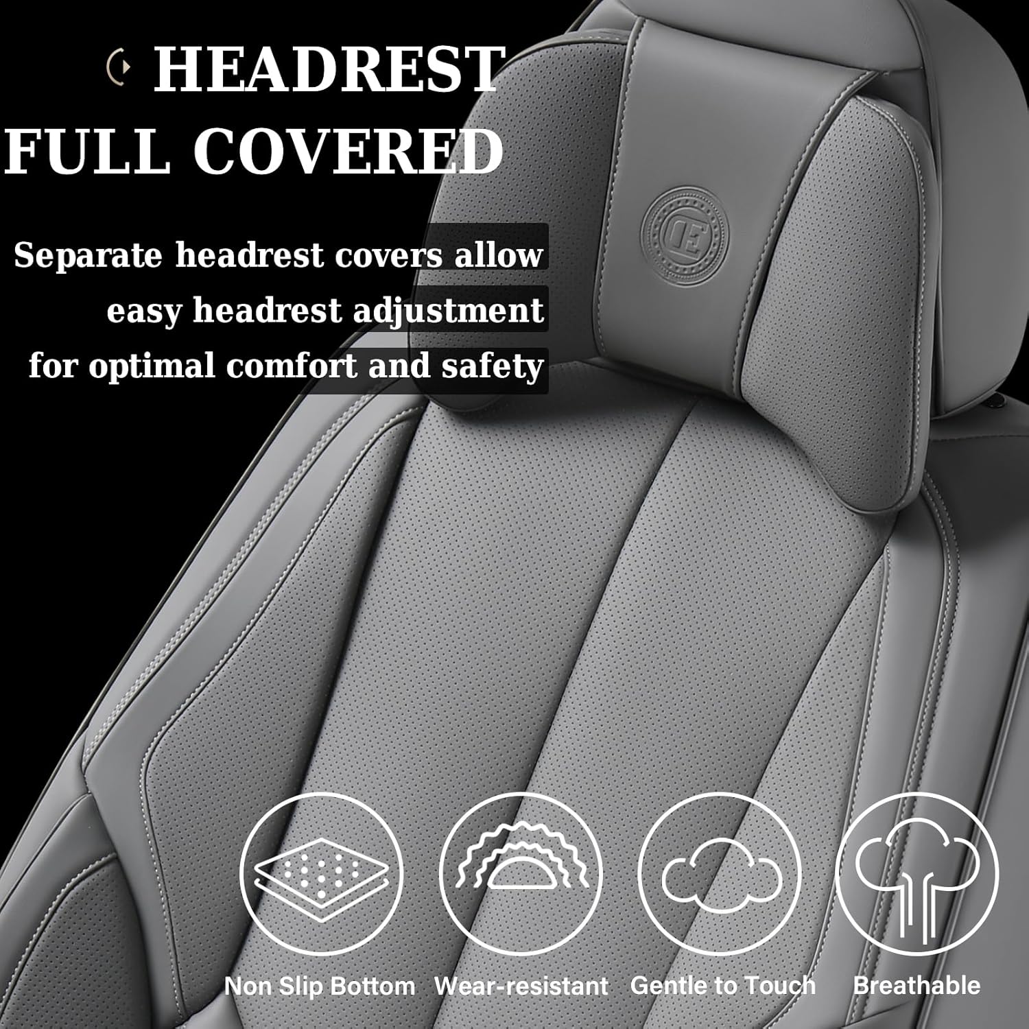 Waterproof Nappa Leather Carseat Cover Universal Fit for Most Cars
