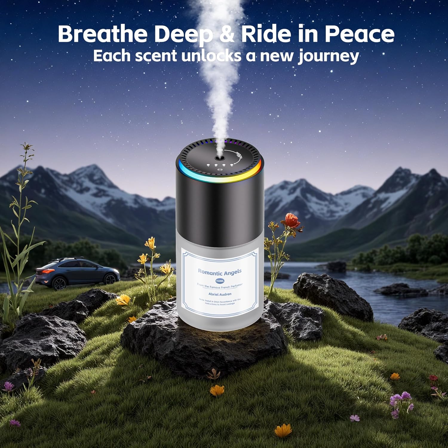 Multi-fragrance Smart Car Air Freshene With RGB Music Syncing Light