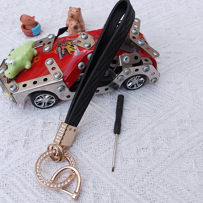 Leather Wristlet Keychain for Car Keys