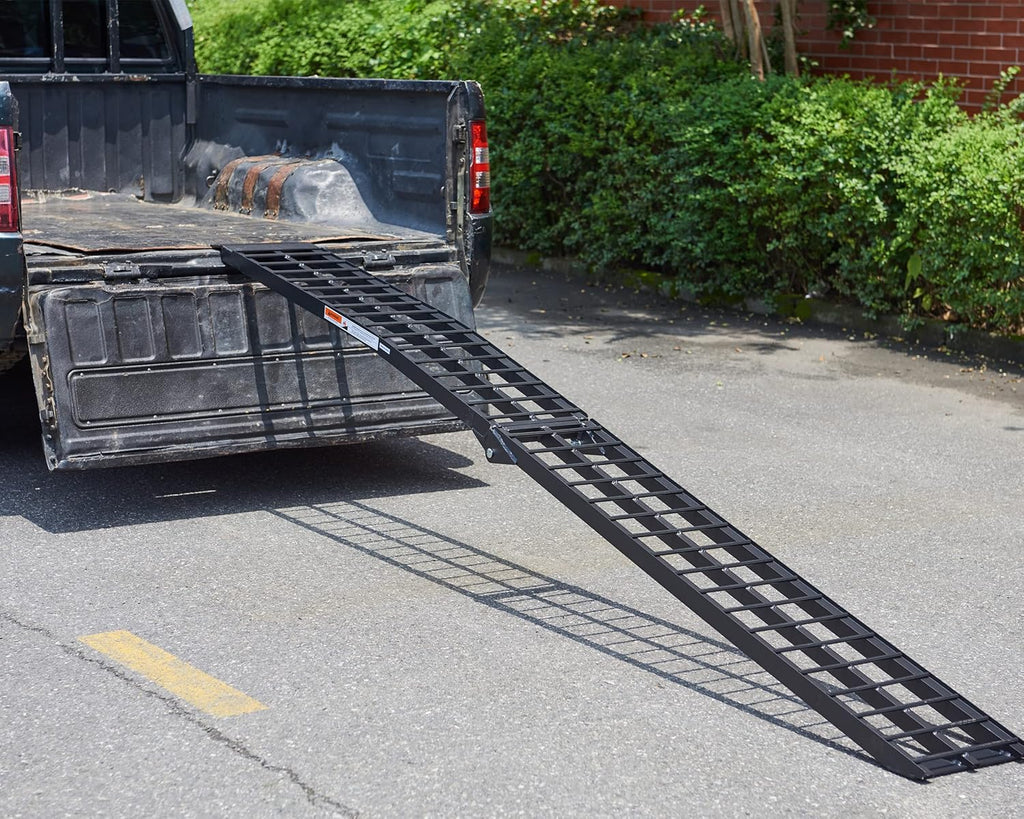 10ft Motorcycle Ramp - 600lb Capacity - Portable Loading Ramp for Motorcycles, Dirt Bikes, Bicycles - 120"x11.6" Black Ramp