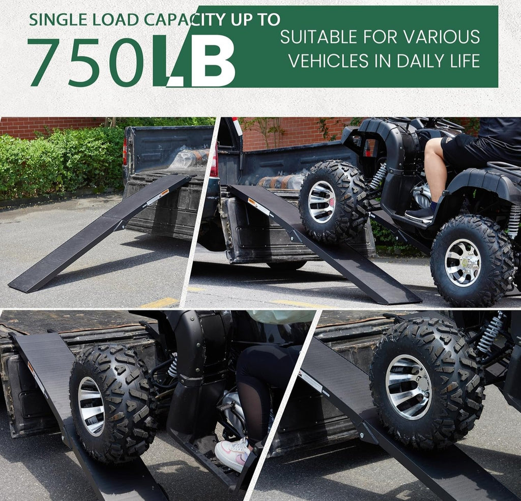 1 Pc of Motorcycle Ramp, Truck Ramp 750LBS Capacity, Ramp for Motorcycles/Dirt Bikes