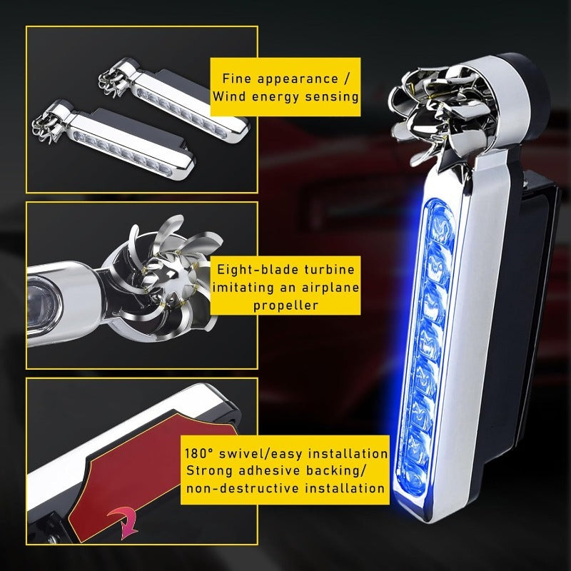 2 PCS Wind-Powered LED Car Lights