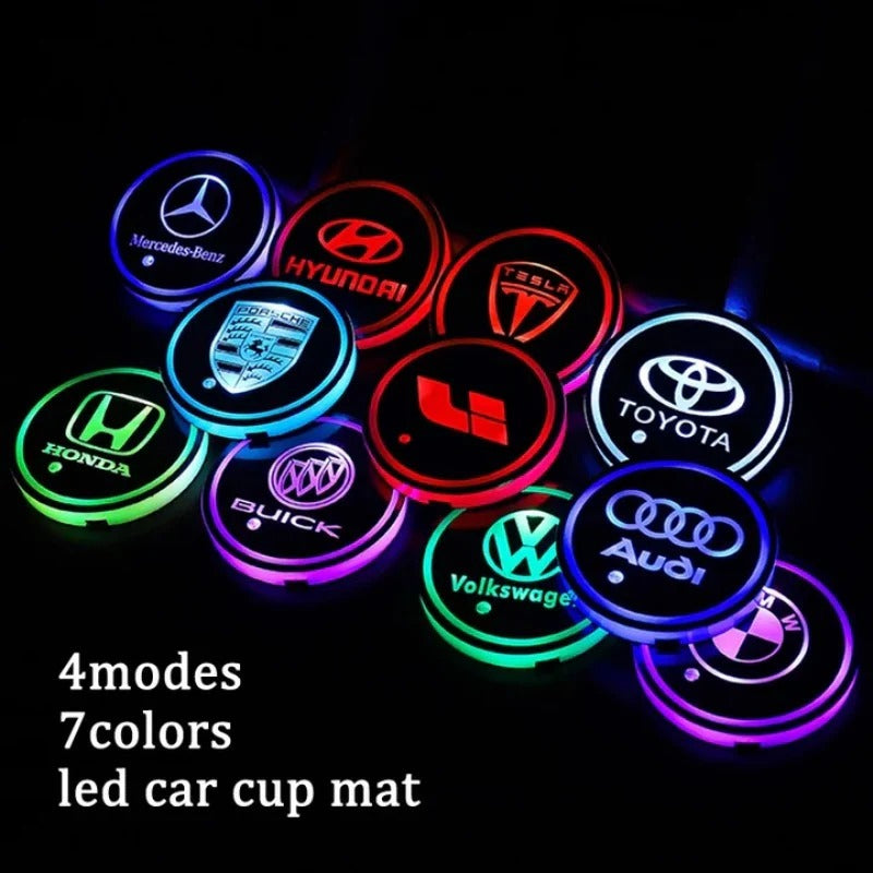 2PCS LED Car Coasters