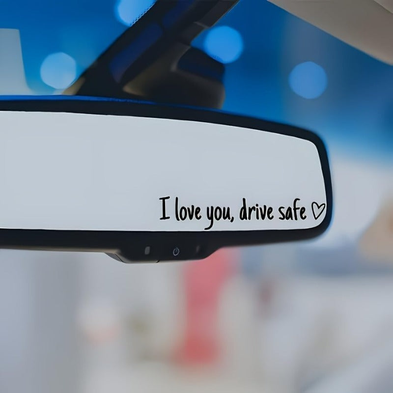 Rearview Mirror Vinyl Decal Reminder