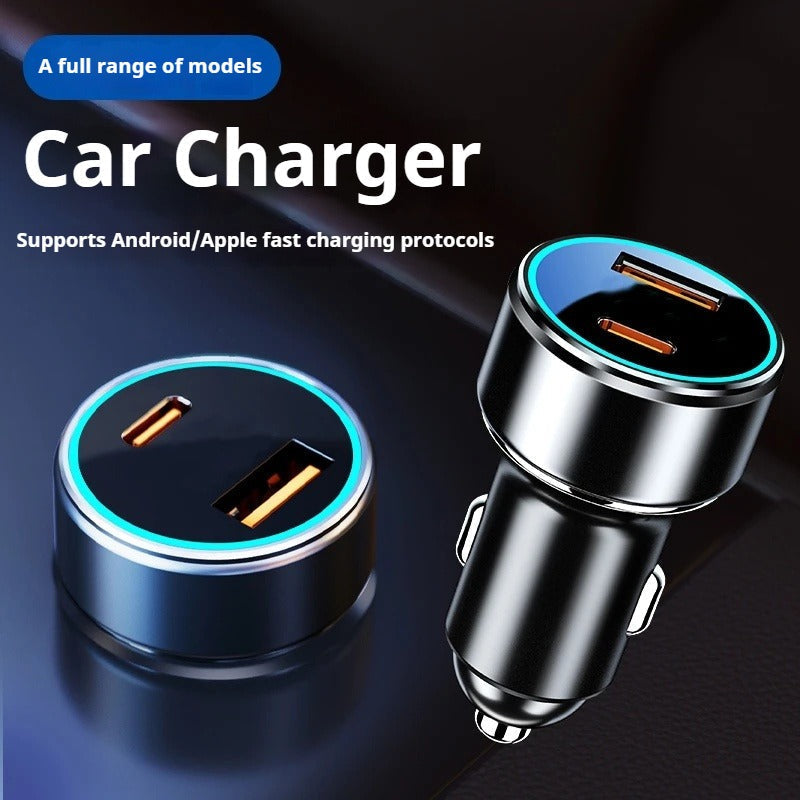 Mini Dual-Port 36W Car Charger with Smart Fast Charging