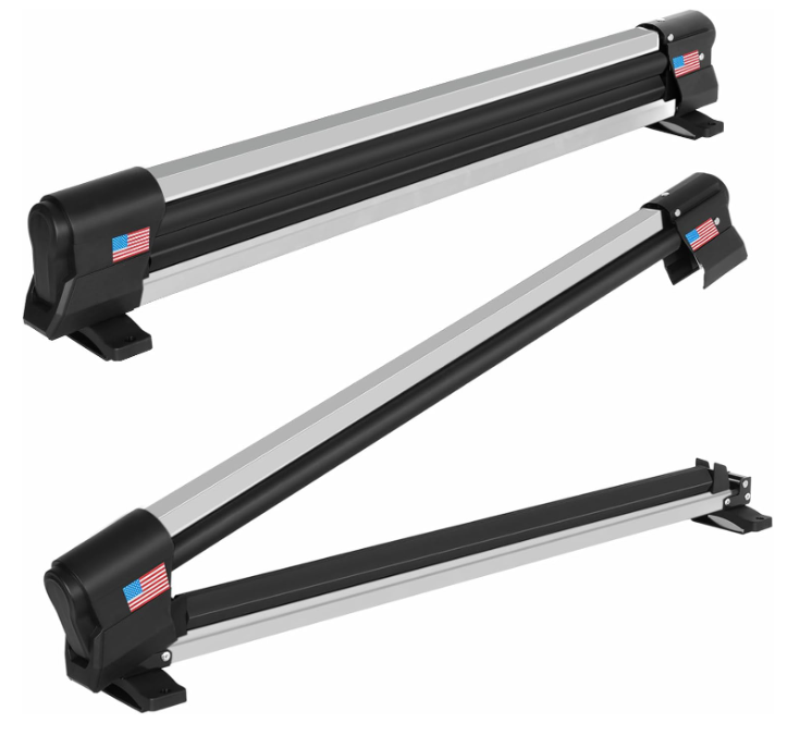 Aluminum Ski Rack for Roof Rack fit 6 Pairs of Skis or 4 Snowboards