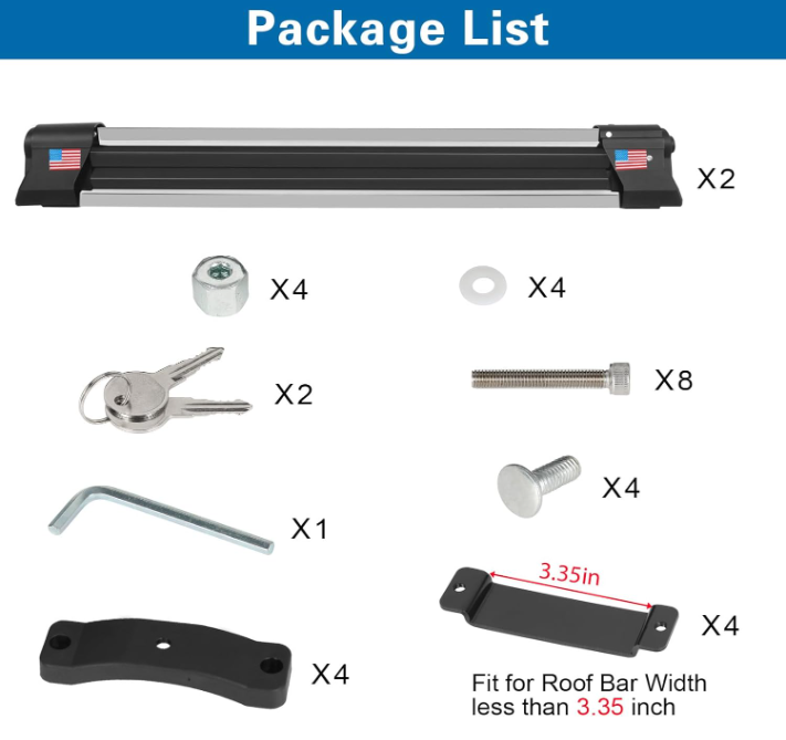 Aluminum Ski Rack for Roof Rack fit 6 Pairs of Skis or 4 Snowboards