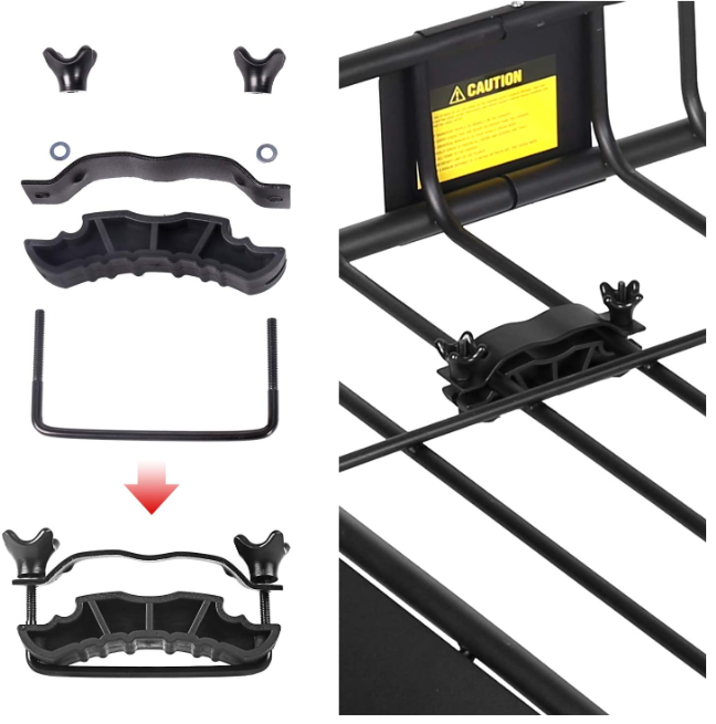 Black Car Skinny Roof Rack  For Traveling