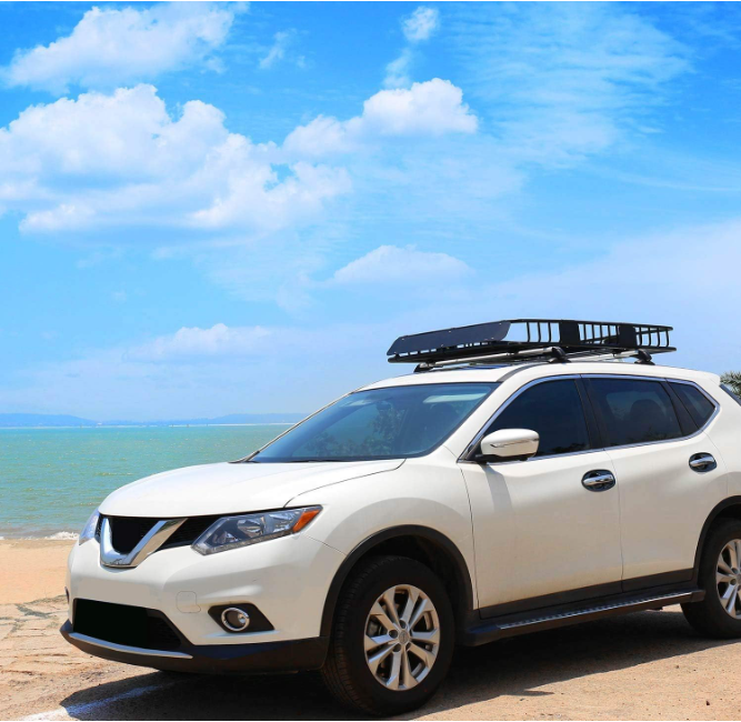 Black Car Skinny Roof Rack  For Traveling