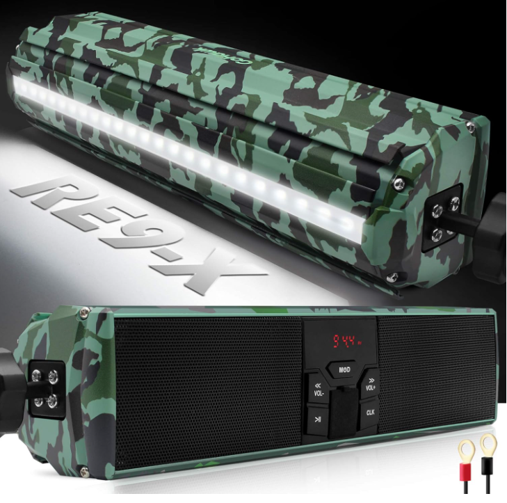 Waterproof Bluetooth Motorcycle Stereo Speakers LED Soundbar