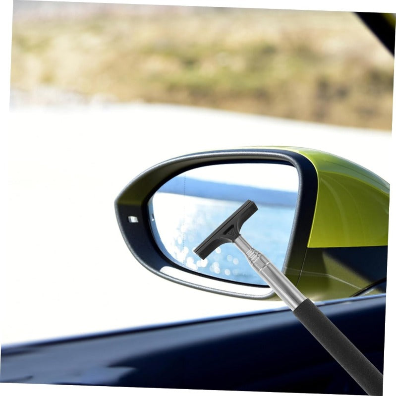 Telescopic Car Mirror Wiper Duo Extendable Anti-Fog Silicone Squeegee