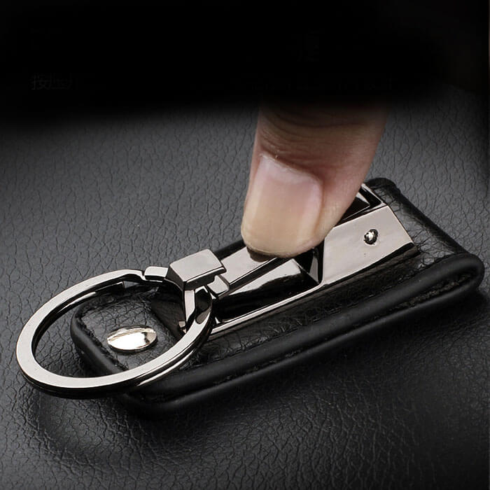 Mens Leather Keychain for Belt