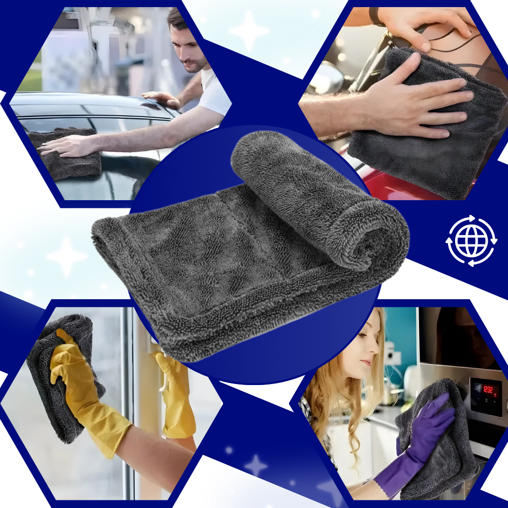 Absorbent Microfiber Glass Cleaner Towel