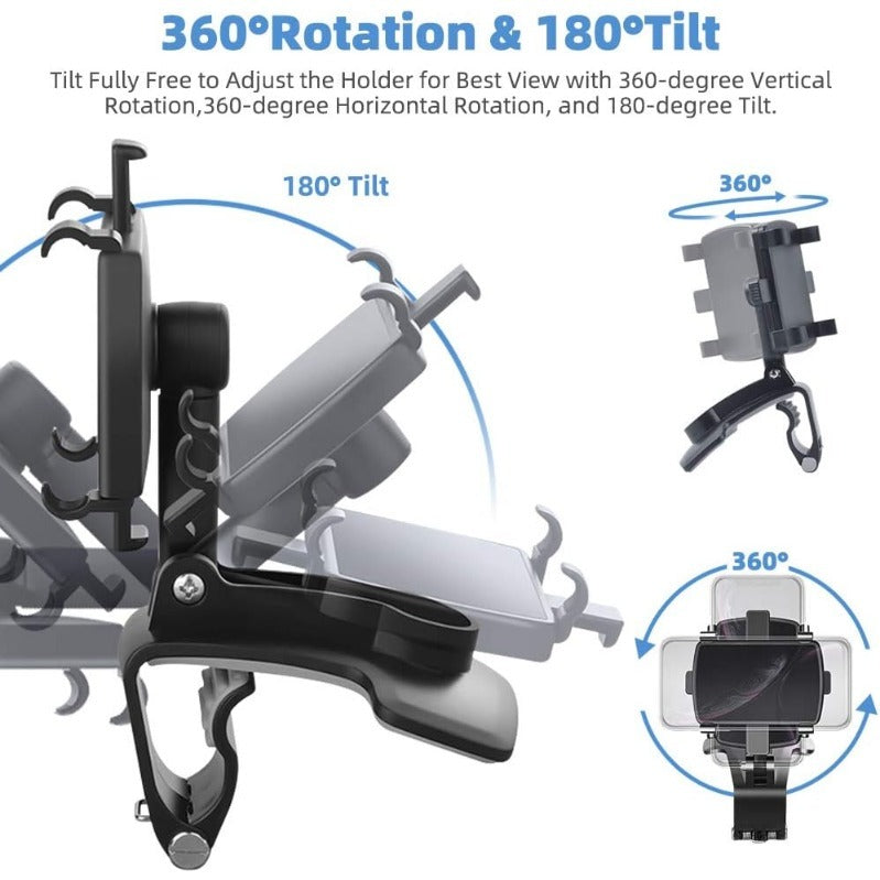 360 Degree Rotation Dashboard Clip Mount