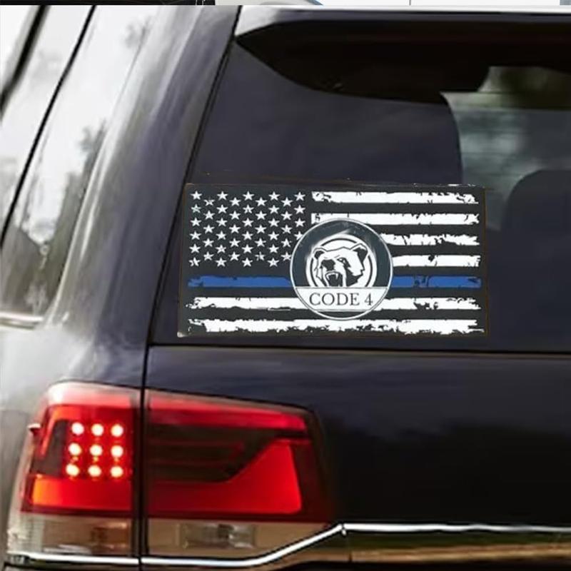 Thin Blue Line Flag Decal