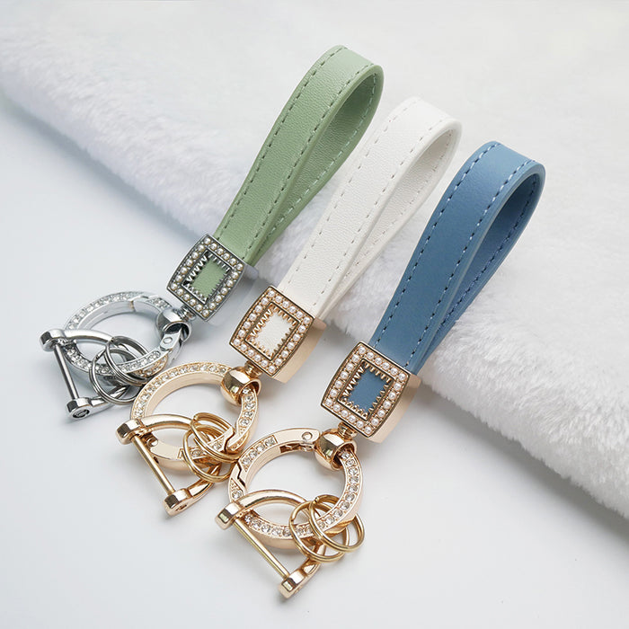 Women's Leather Keychain for Car Keys