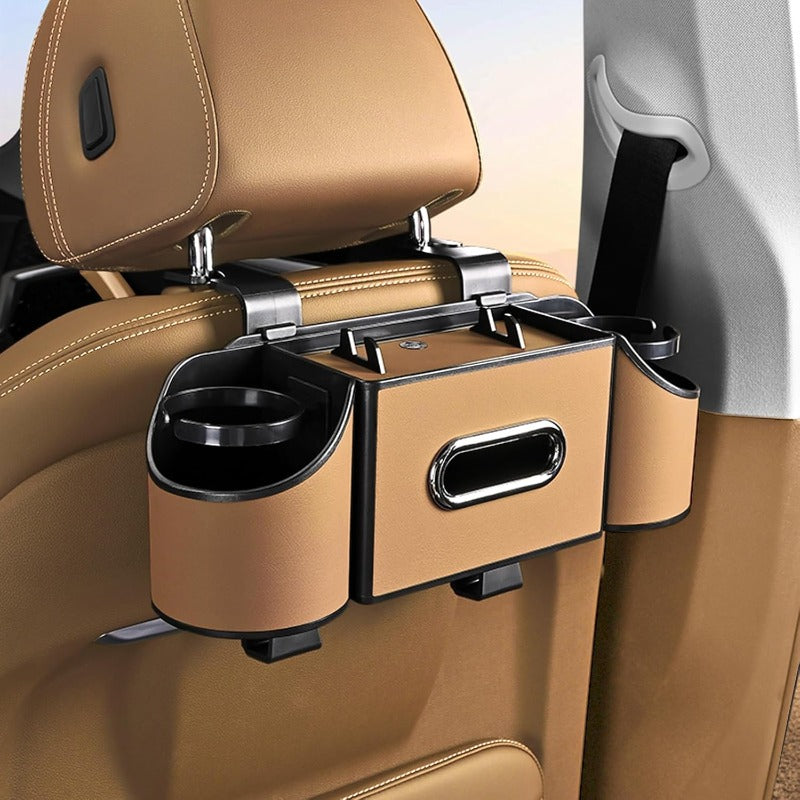 Multifunctional Nappa Leather Car Backseat Organizer