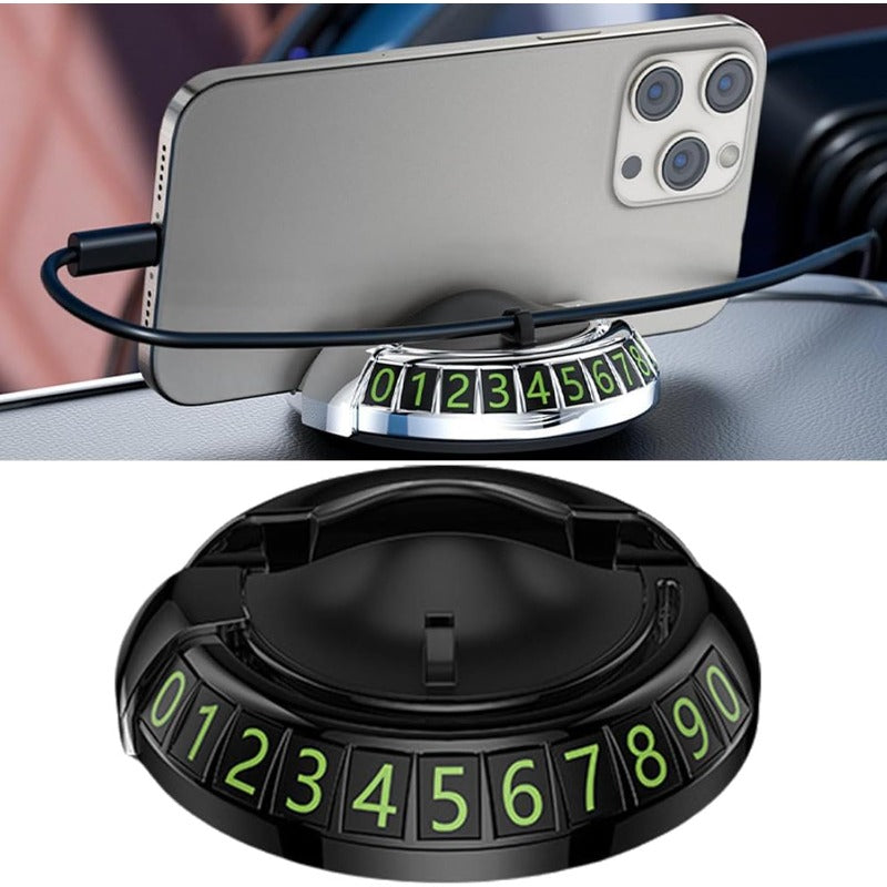 2-in-1 Dashboard Phone Holder & Hidden Number Plate