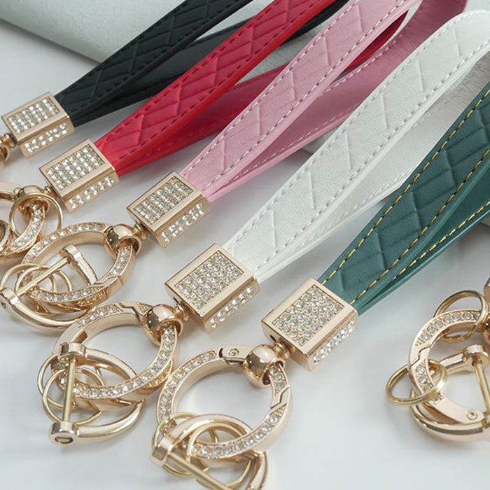 Leather Wristlet Keychain for Car Keys