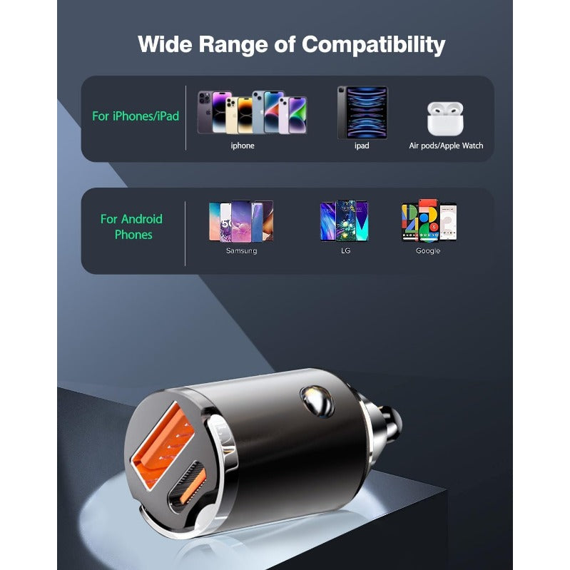 Ultra-Compact Dual Port Car Charger