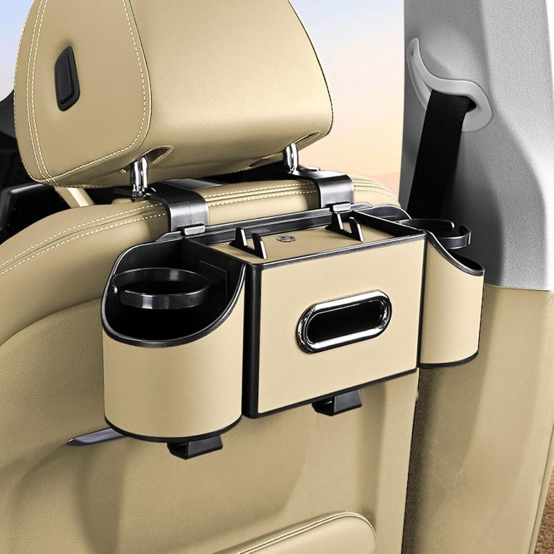 Multifunctional Nappa Leather Car Backseat Organizer