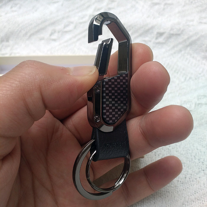 Business Men's Double Ring Metal Keychain