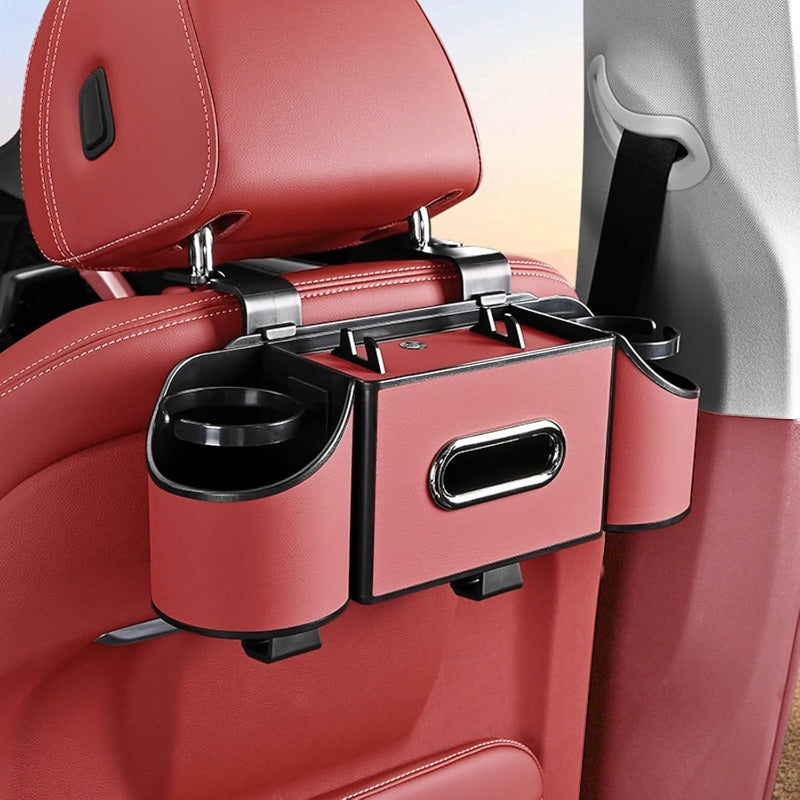 Multifunctional Nappa Leather Car Backseat Organizer