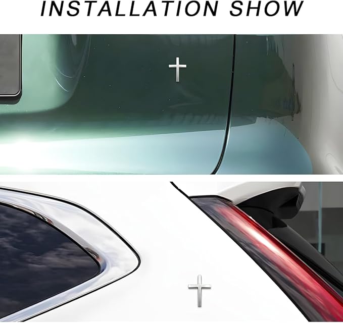 3D Metal Cross Car Sticker