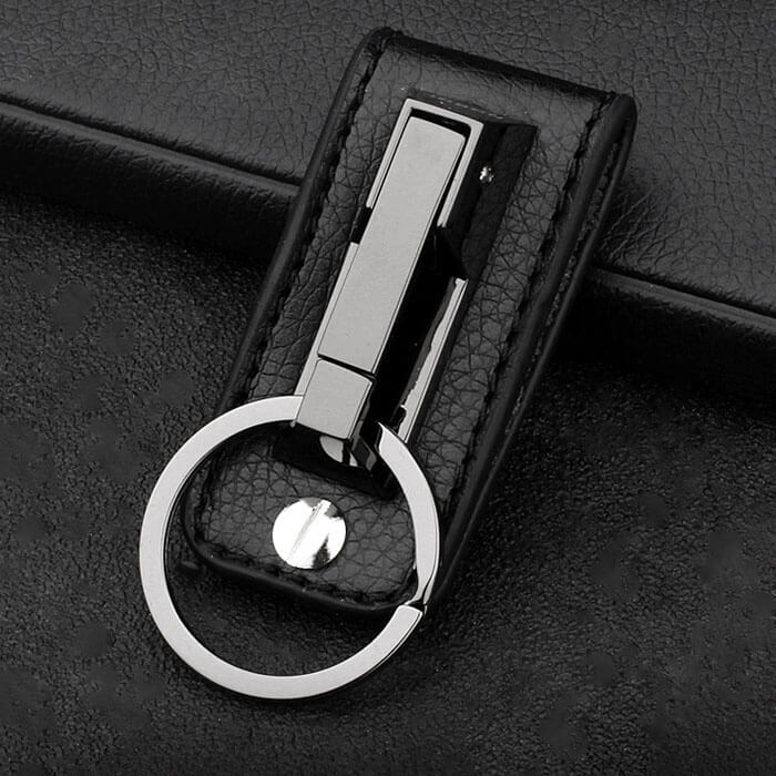 Mens Leather Keychain for Belt